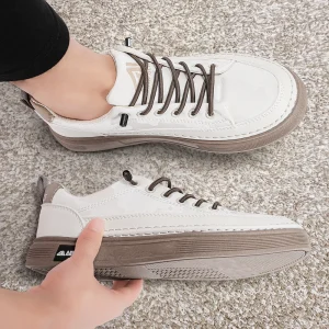 Men's Punk Skate Shoes w/Leather & Canvas
